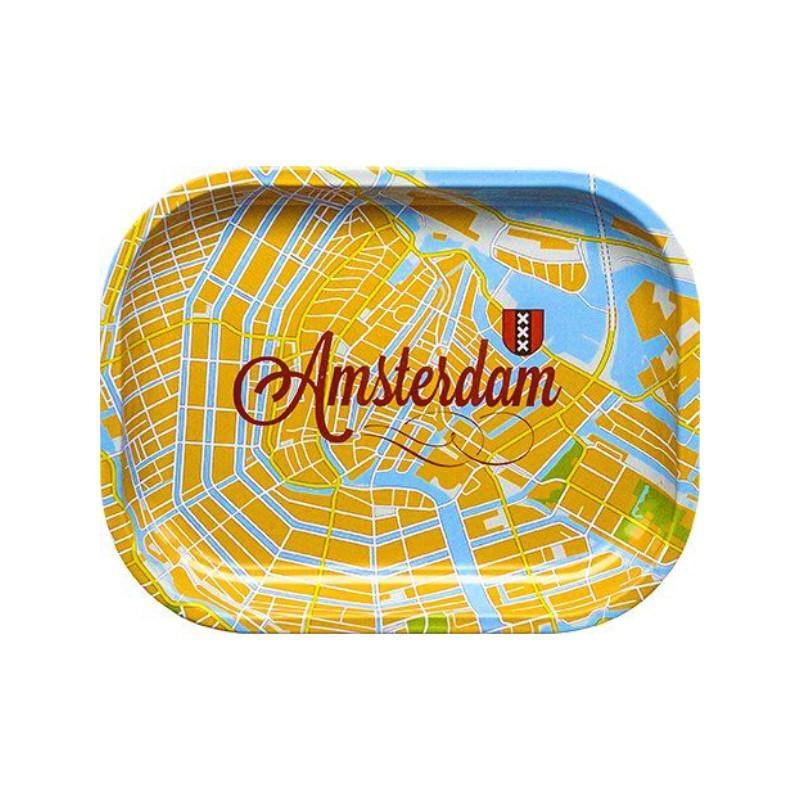 Rolling Tray Metal - Amsterdam Map (18cm x 14cm) KC Import