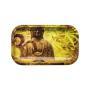 Rolling Tray Metal - Buddha Hemp Leaf (27cm x 16cm) KC Import