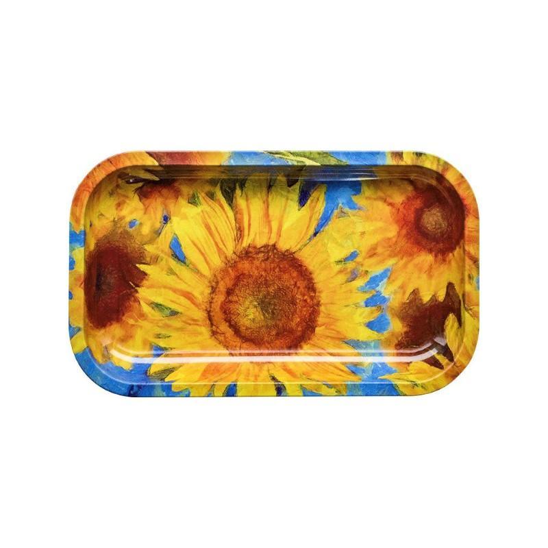 Rolling Tray Metal - Sun Flowers (27cm x 16cm) KC Import