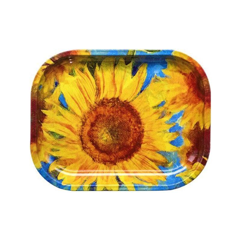 Rolling Tray Metal - Sun Flowers (18cm x 14cm) KC Import