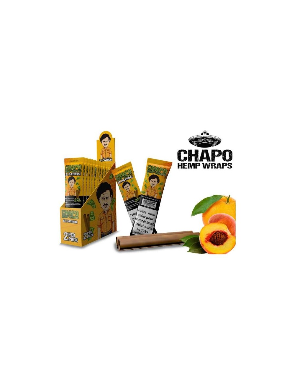 Chapo - Hemp Wraps (2 Stk.) El Patron (Orange Peach)