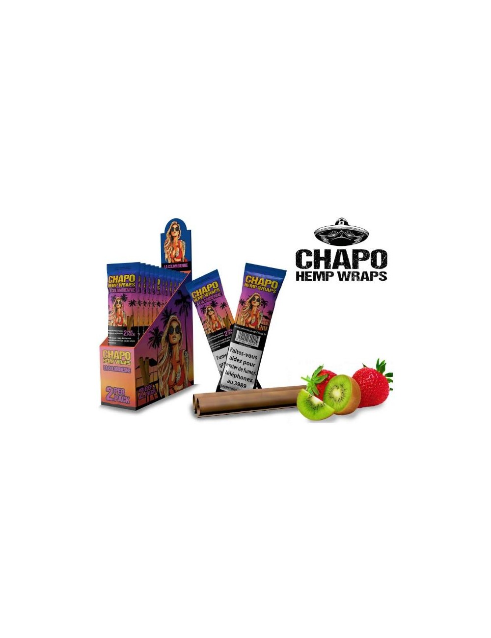 Chapo - Hemp Wraps (2 pcs.) La Colombienne (Strawberry Kiwi)