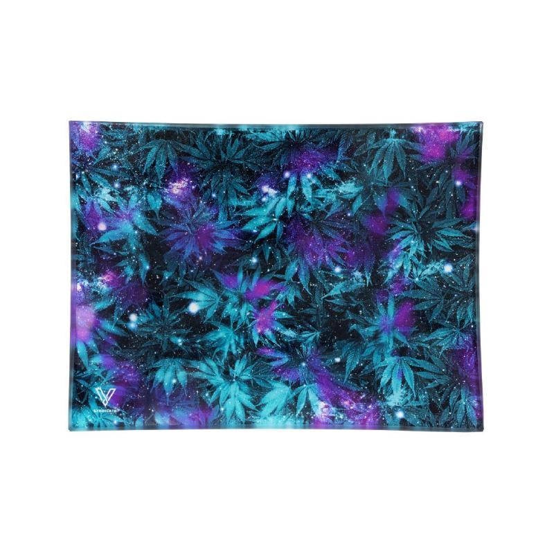 Glass Rolling Tray - Cosmic Chronic (16cm x 12cm) KC Import