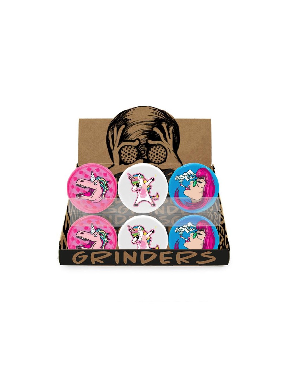 Plastic Grinder + Tips 2-piece 55mm Einhorn Blau