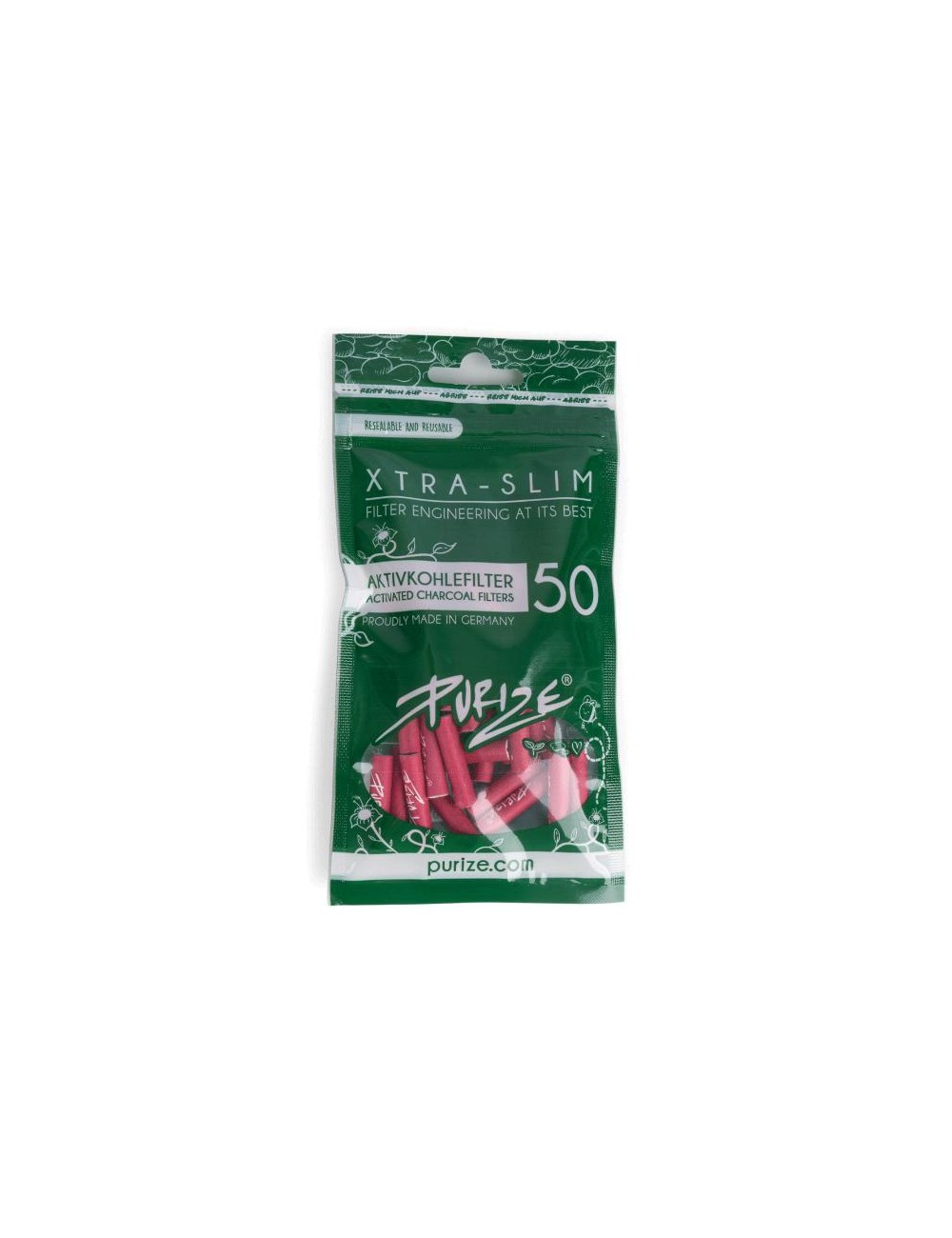 Purize Filtre à charbon actif Xtra Slim 6mm - pink (50 pcs.)