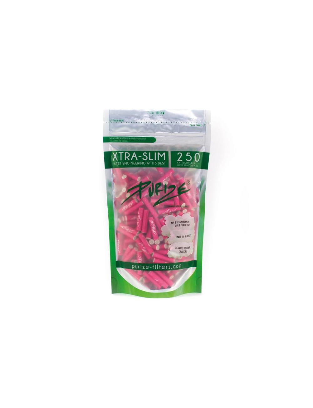 Purize Filtre à charbon actif Xtra Slim 6mm - pink (250 pcs.)