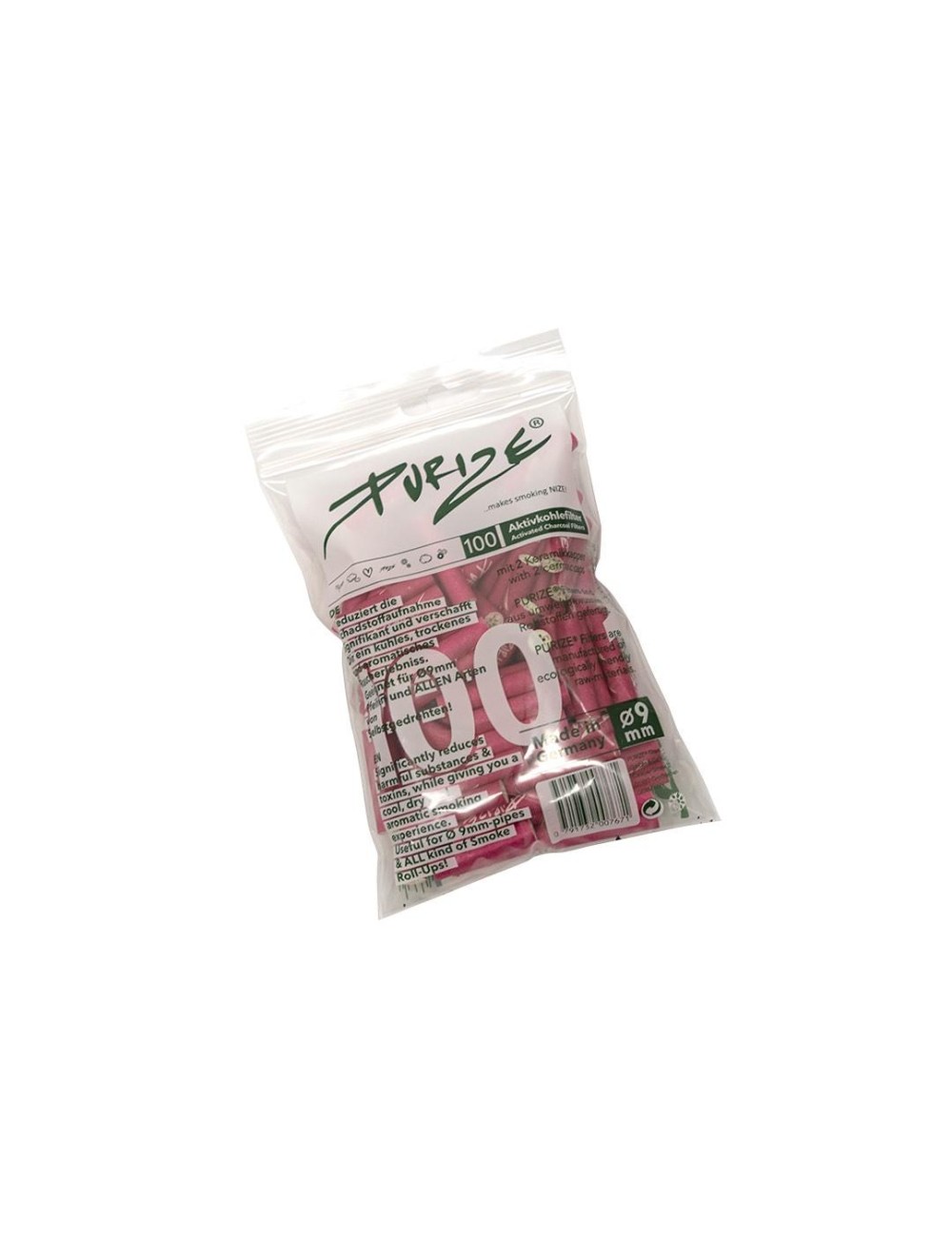 Purize Filtre à charbon actif 9mm - pink (100 pcs.)