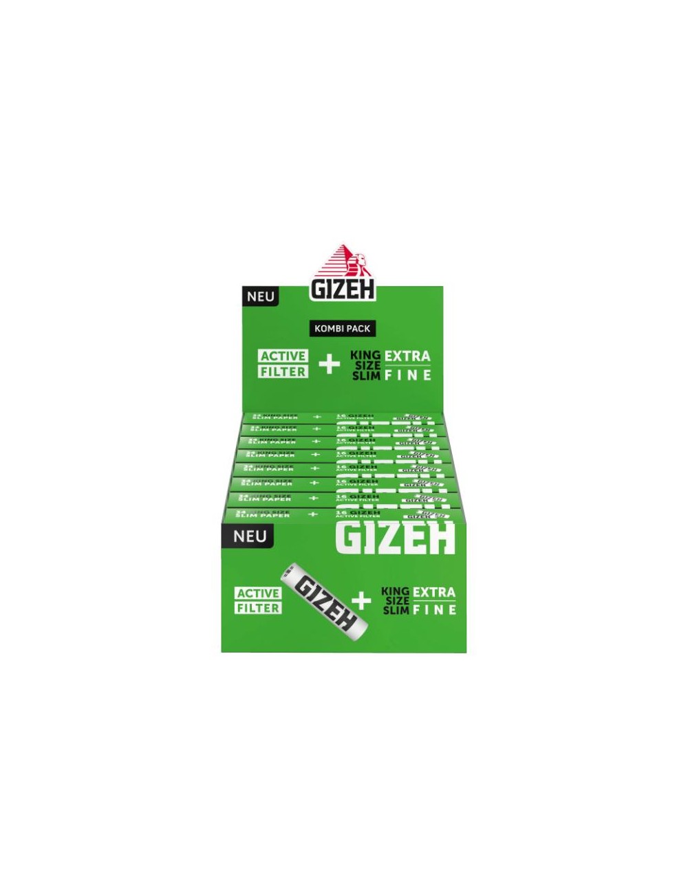 GIZEH Black King Size Slim + Active Filter (16 pcs.)