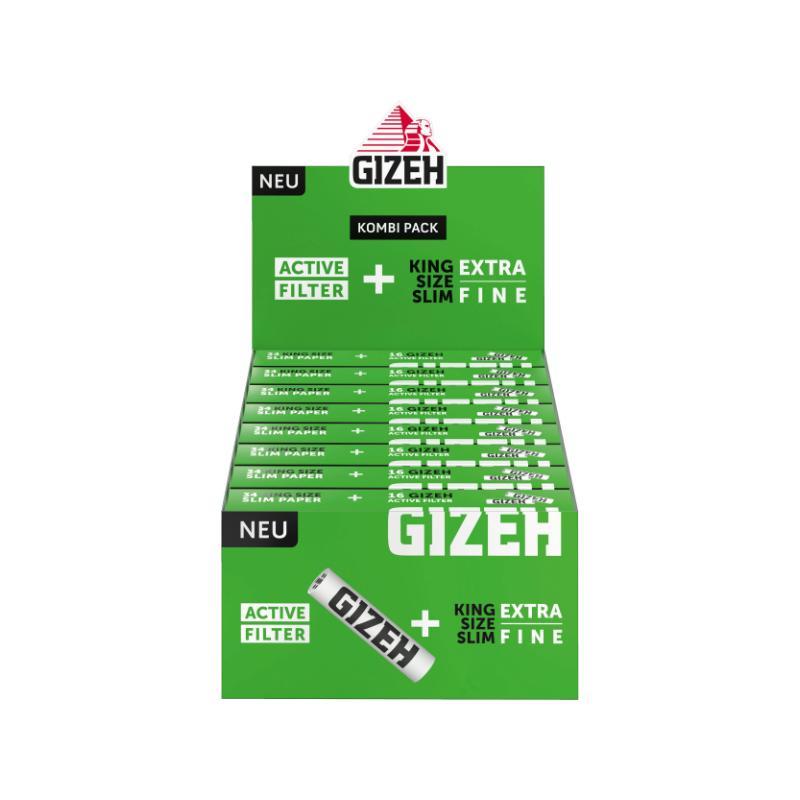 GIZEH Black King Size Slim + Active Filter (16 pcs.