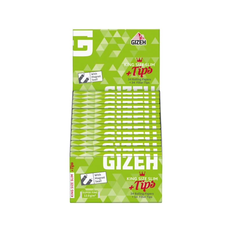 GIZEH King Size Slim Super Fine + Tips (26 pcs.