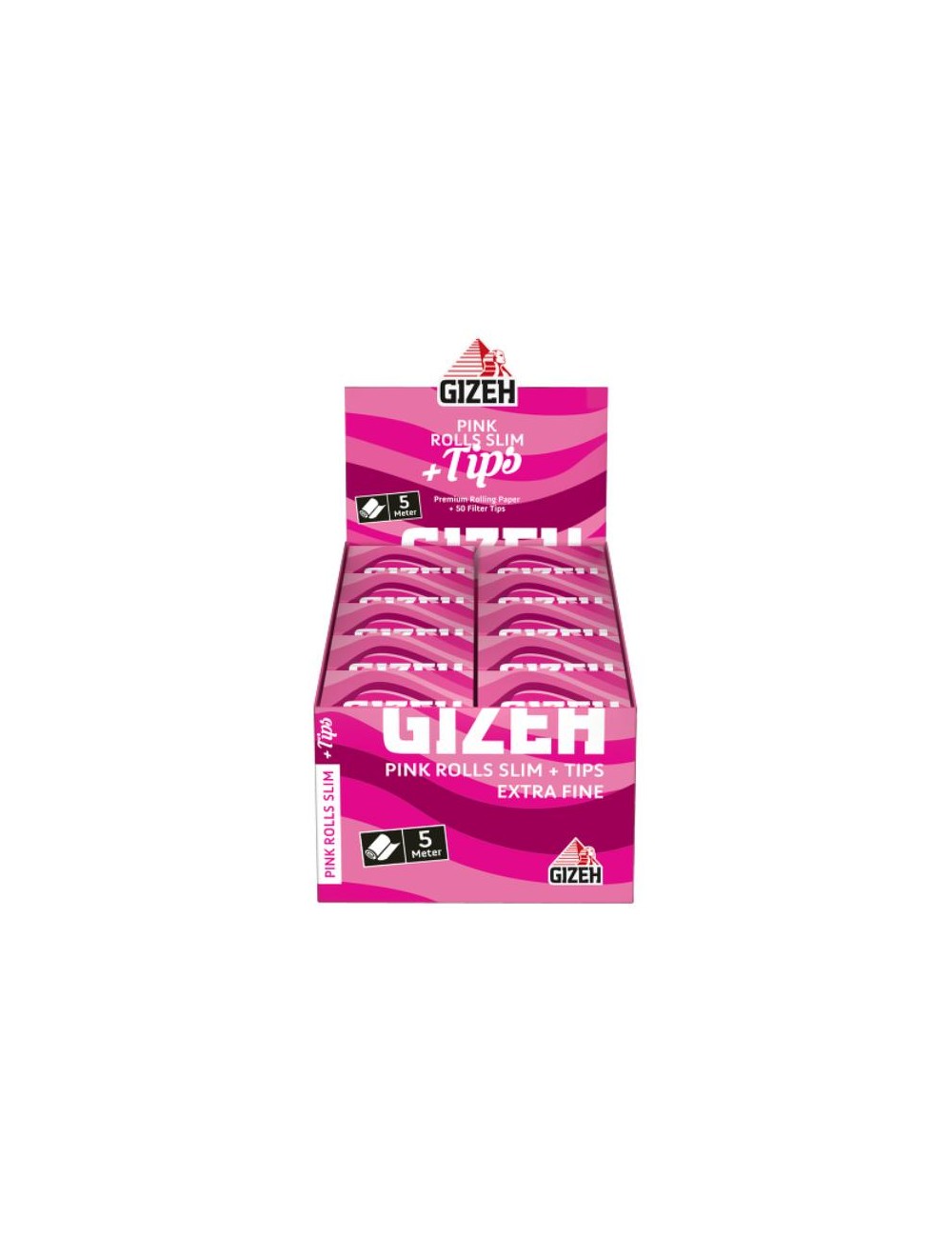 GIZEH Pink Rolls + Tips (20 pcs.)