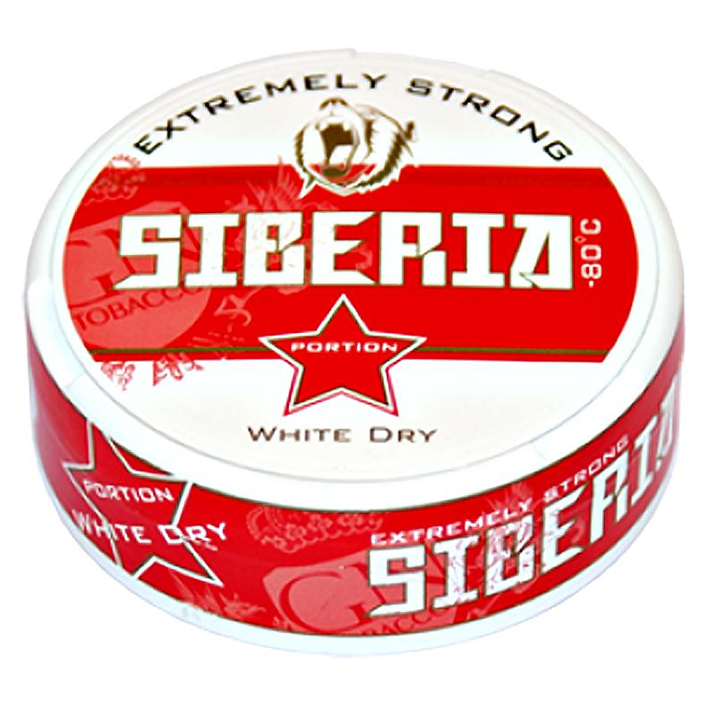 Siberia X-Strong White Dry - 80 degree - Rot (10 x 16g) Snus