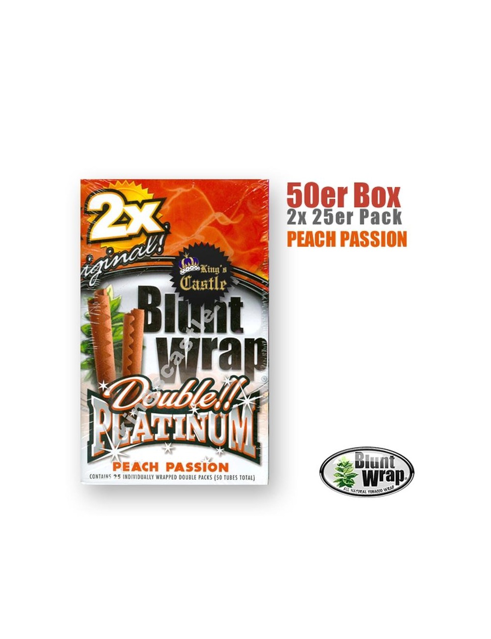 Blunt Wrap Platinum double - Peach Passion ( 25 x 2pcs)