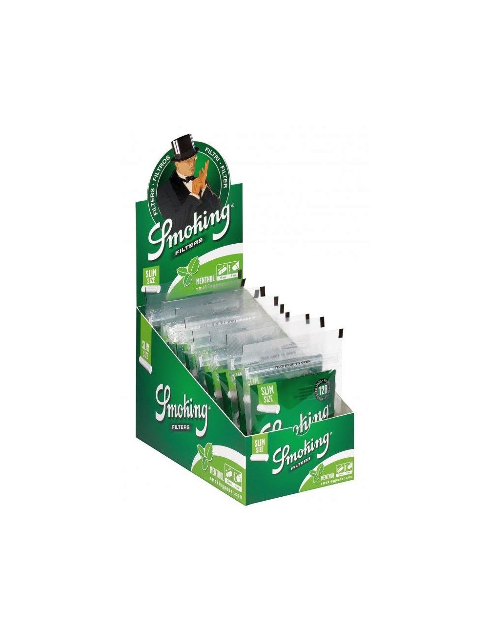 Smoking Filter Slim Classic - Menthol (10 x 120 Stk.)