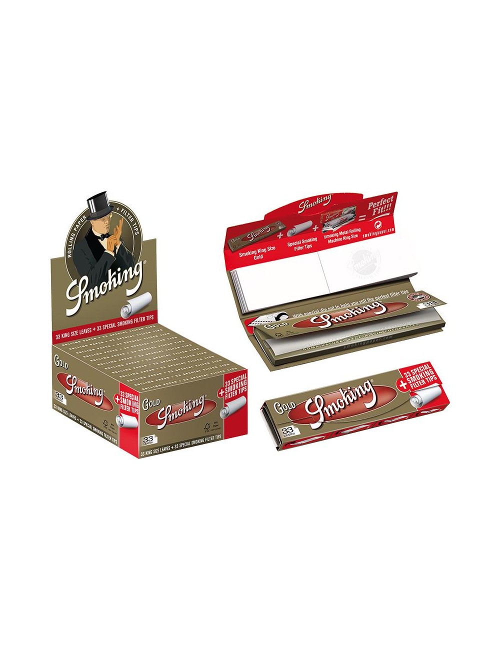 Smoking KS Gold + Filter Tips (24 pcs.)