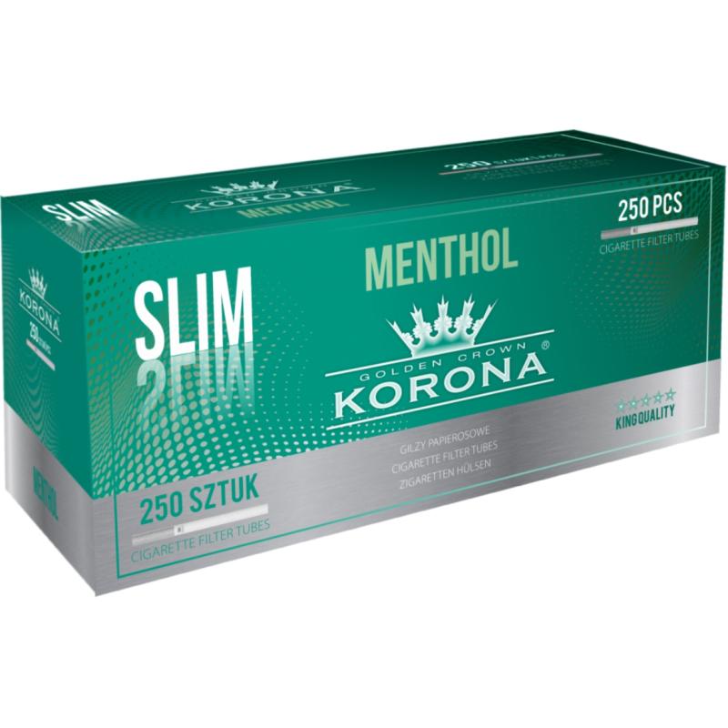 Korona Zig Hülsen Slim Menthol (250 pcs.