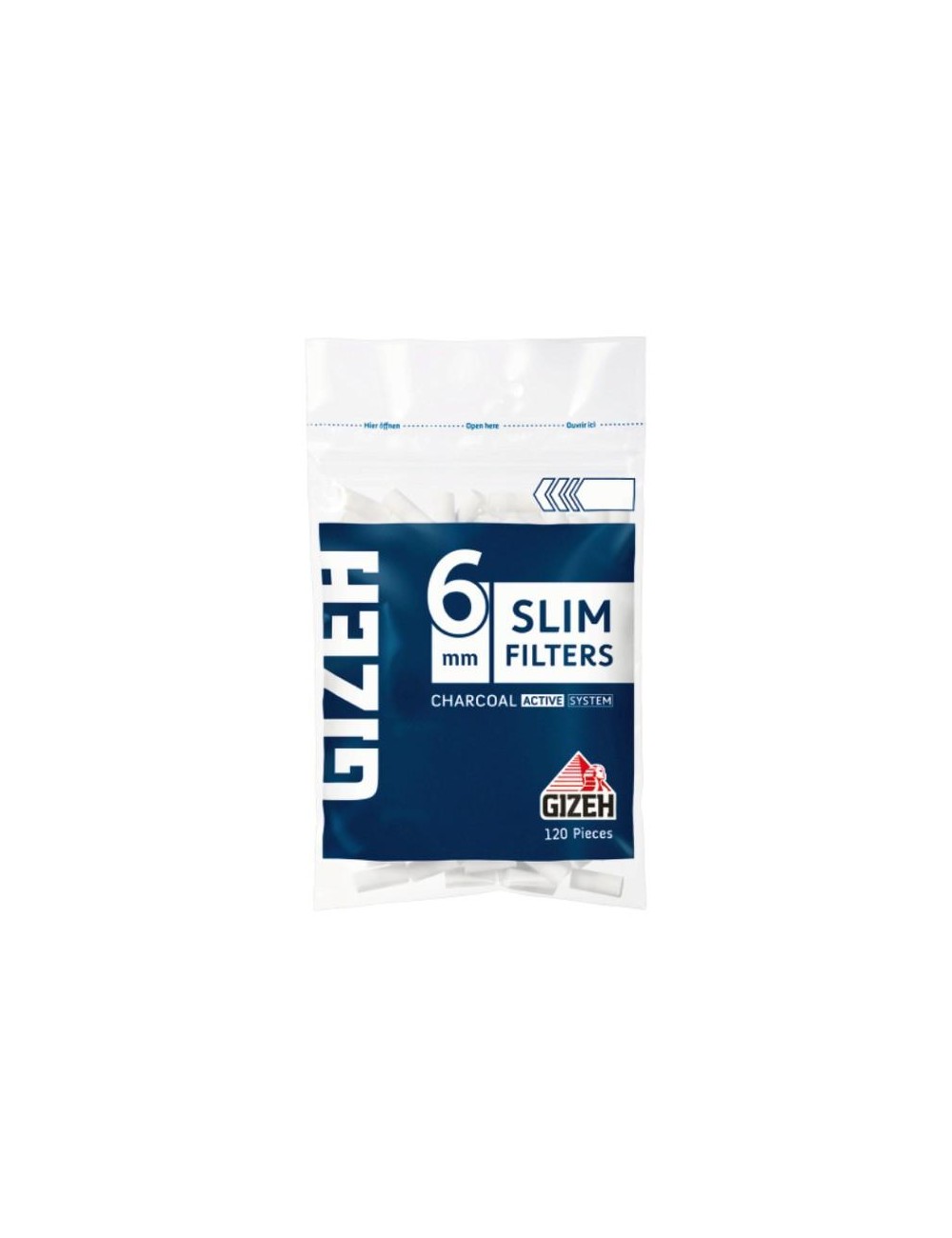GIZEH Slim Filter Aktivkohle 6mm (20 x 120 pcs.)