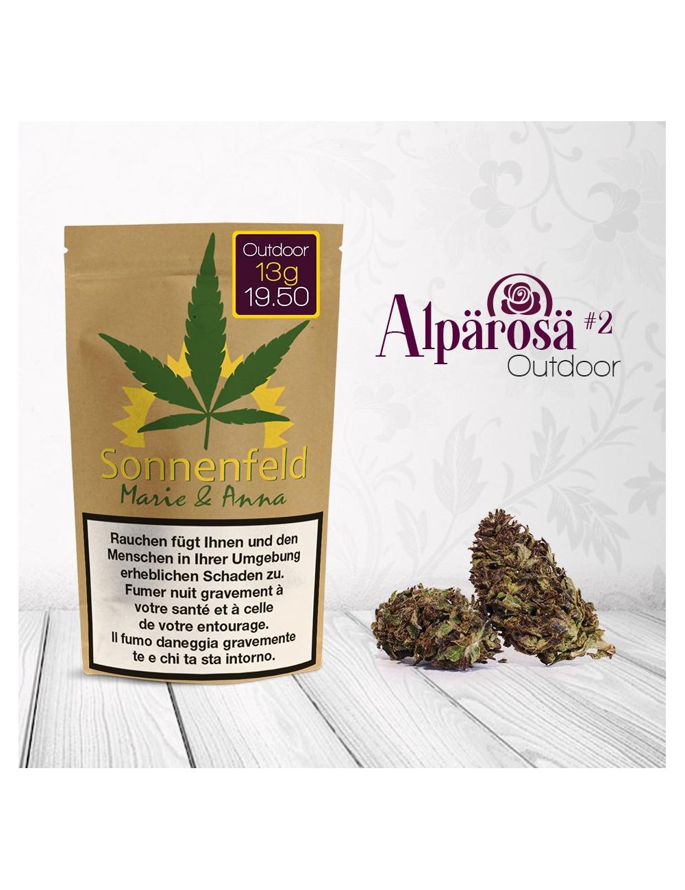 Sonnenfeld CBD - Alpärosä 2 (CHF 19.50/13g)