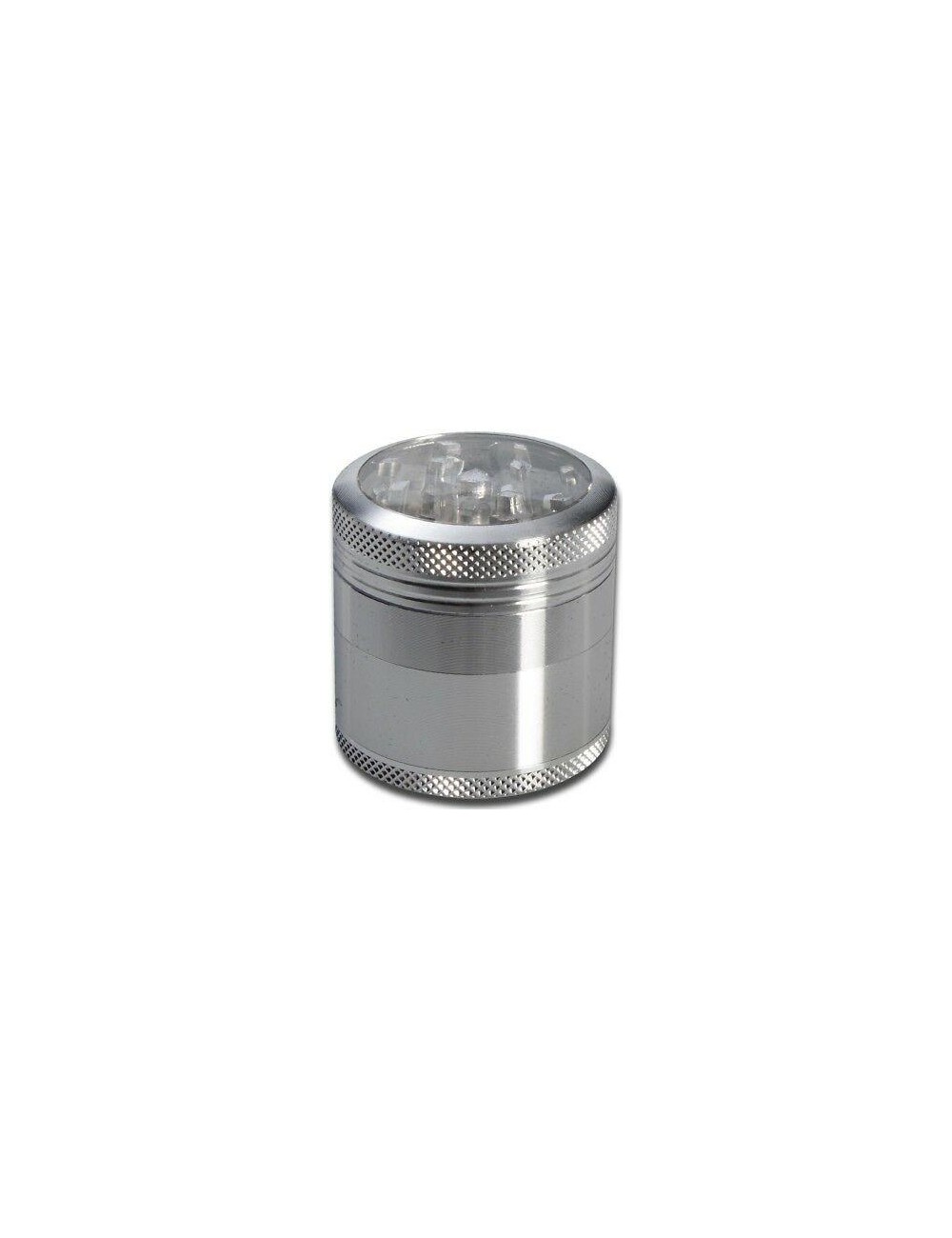 Alu Grinder 4-pièces 50mm Argent avec Fenêtre