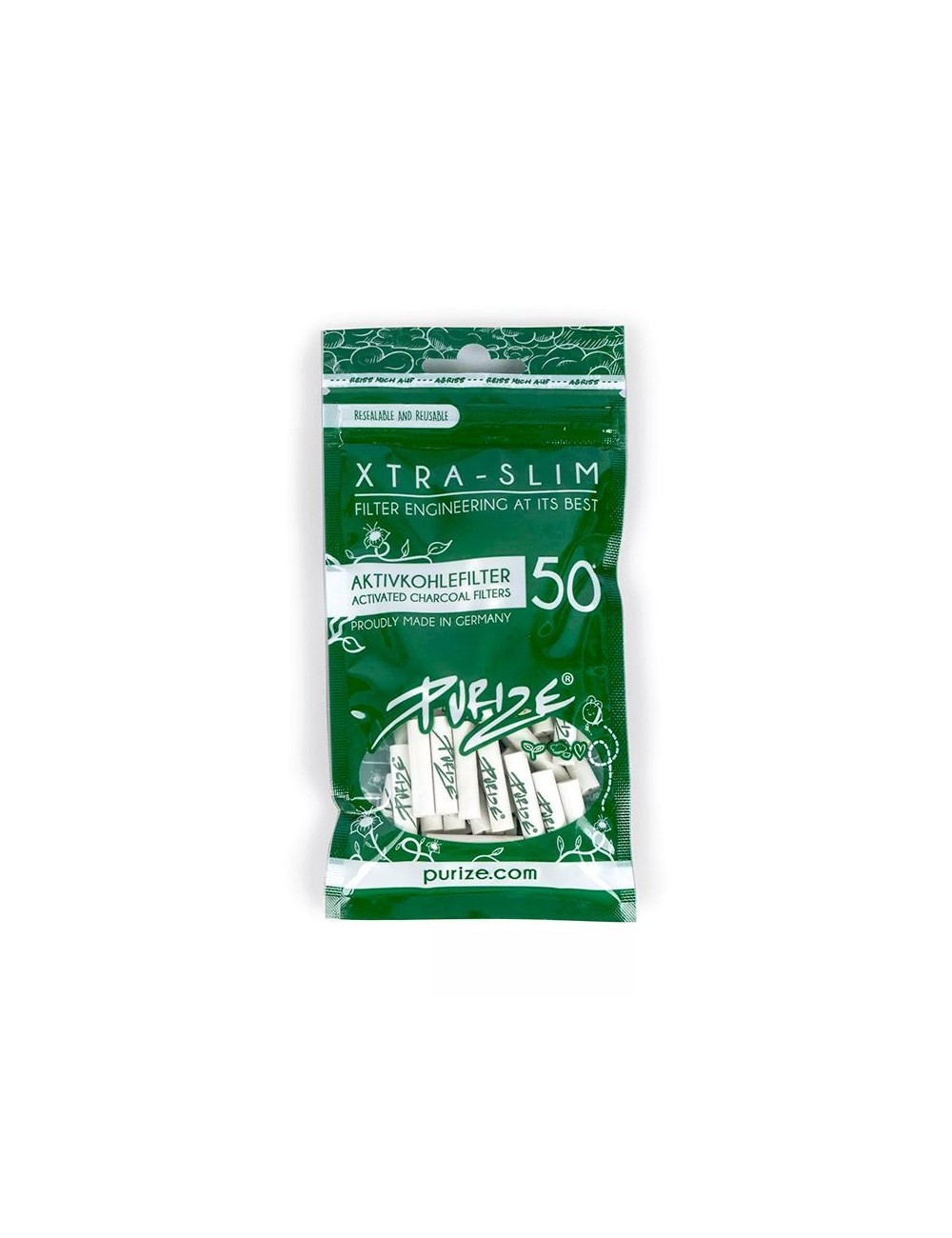 Purize Charcoal Filters Xtra Slim 6mm - white (50 pcs.)