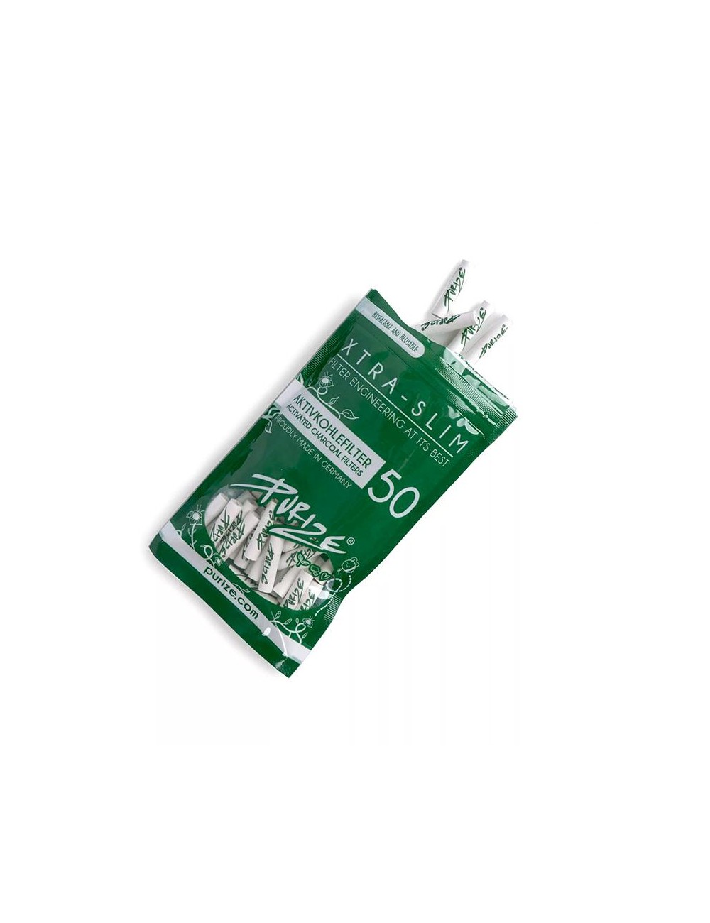 Purize Aktivkohlefilter Xtra Slim 6mm - weiß (50 Stck.)