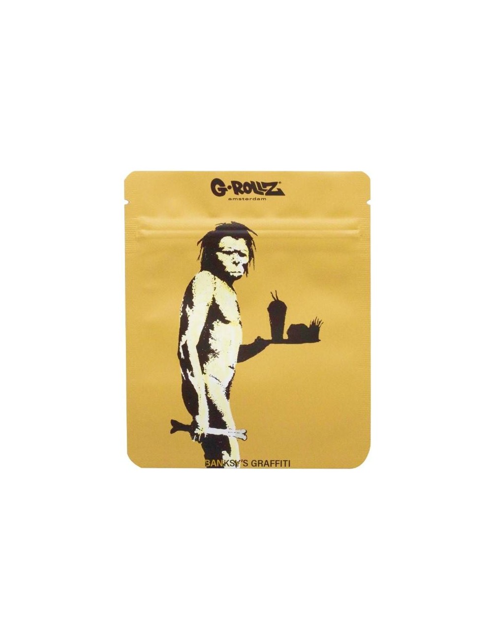 Banksy Bag - Fast Food Caveman (10cm x 12.5cm)