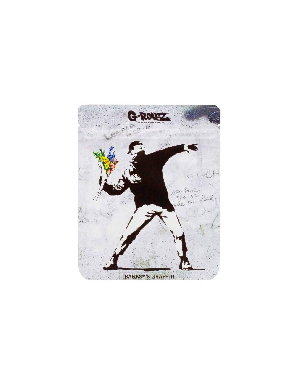 Banksy Bag - Flower Thrower (10cm x 12.5cm)