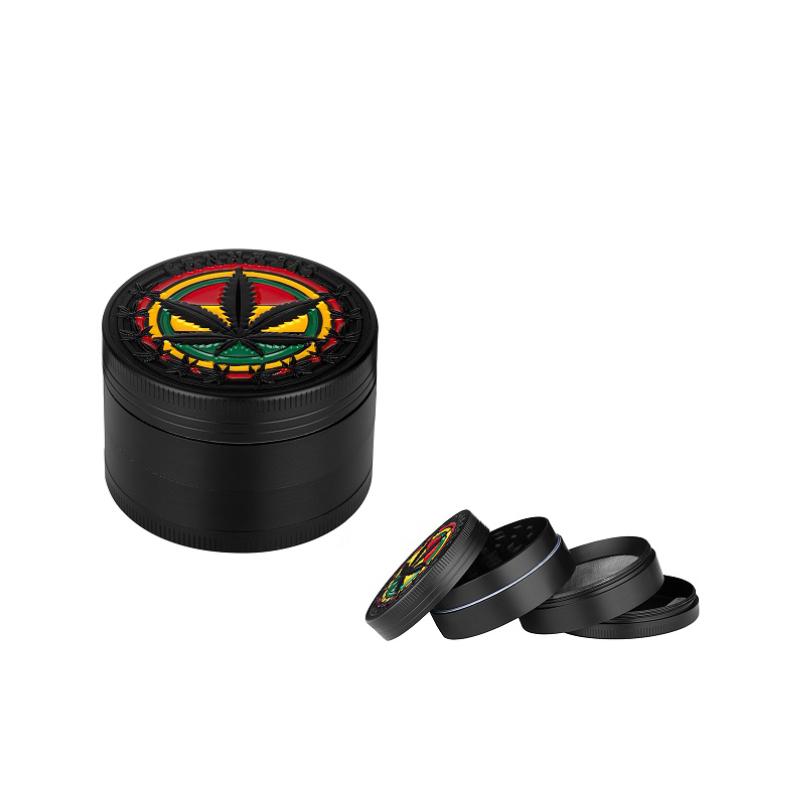 Alu Grinder 4-piece 50mm Hanfblatt Rasta KC Import