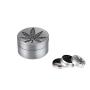 Alu Grinder 3-pieces 40mm Hanfblatt Silber