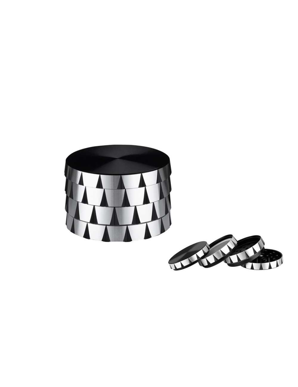 Alu Grinder 4-pièces 55mm Argenté/Noir