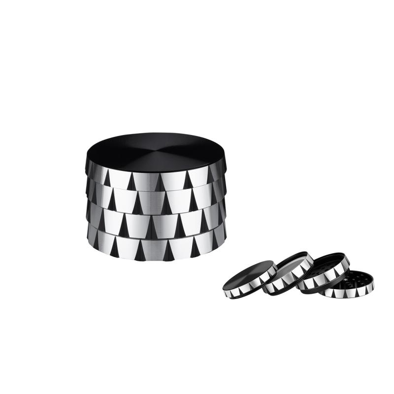 Alu Grinder 4-teilig 55mm Silber/Schwarz