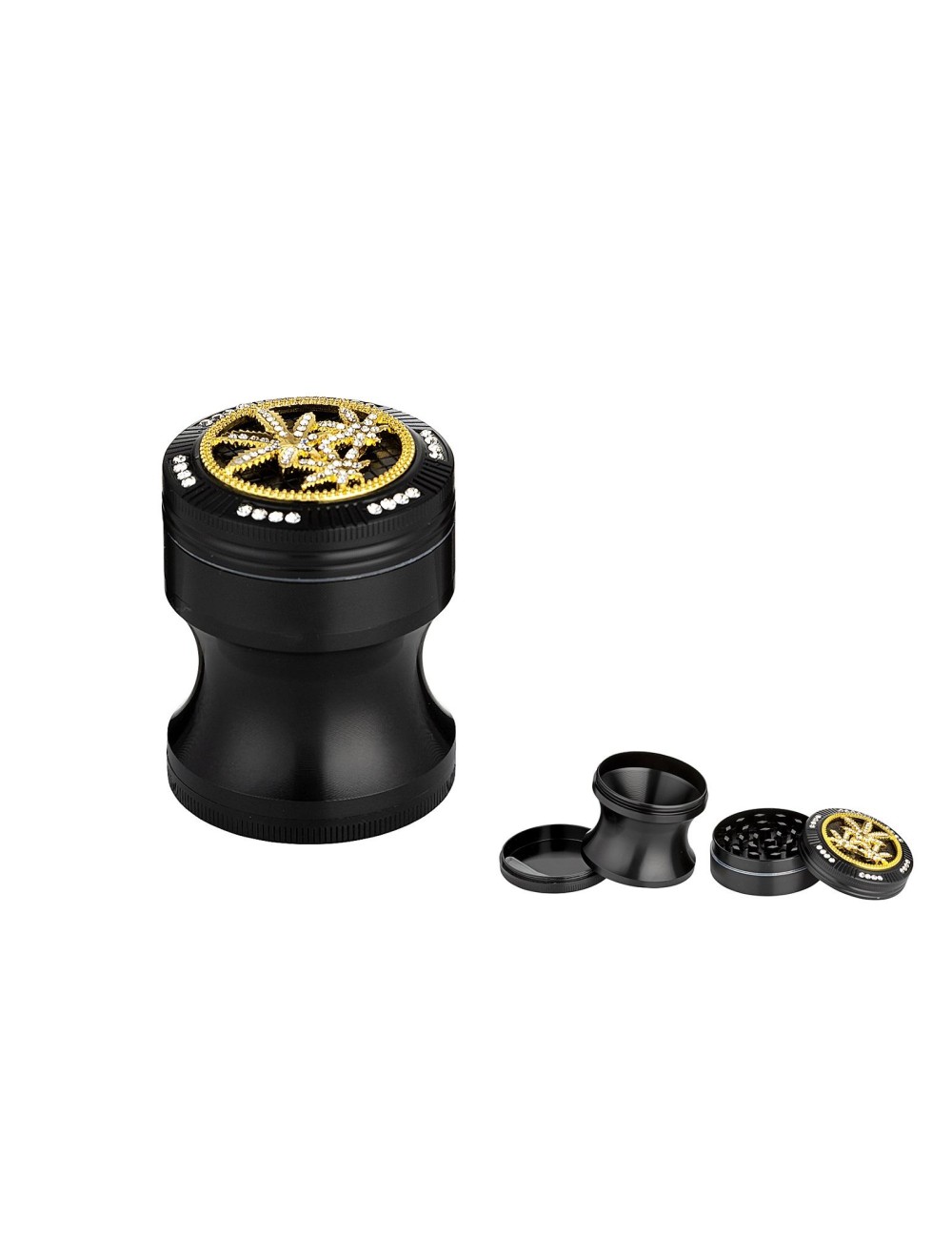 Alu Grinder 4-teilig 50mm Schwarz/Gold