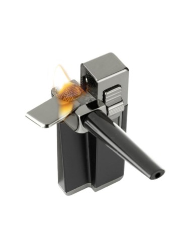 Pipe avec briquet Noir