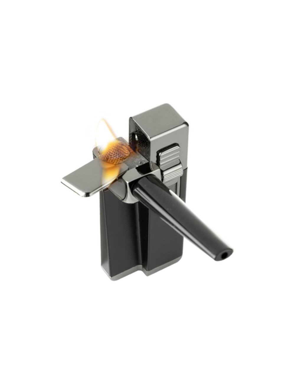 Pipe avec briquet Noir