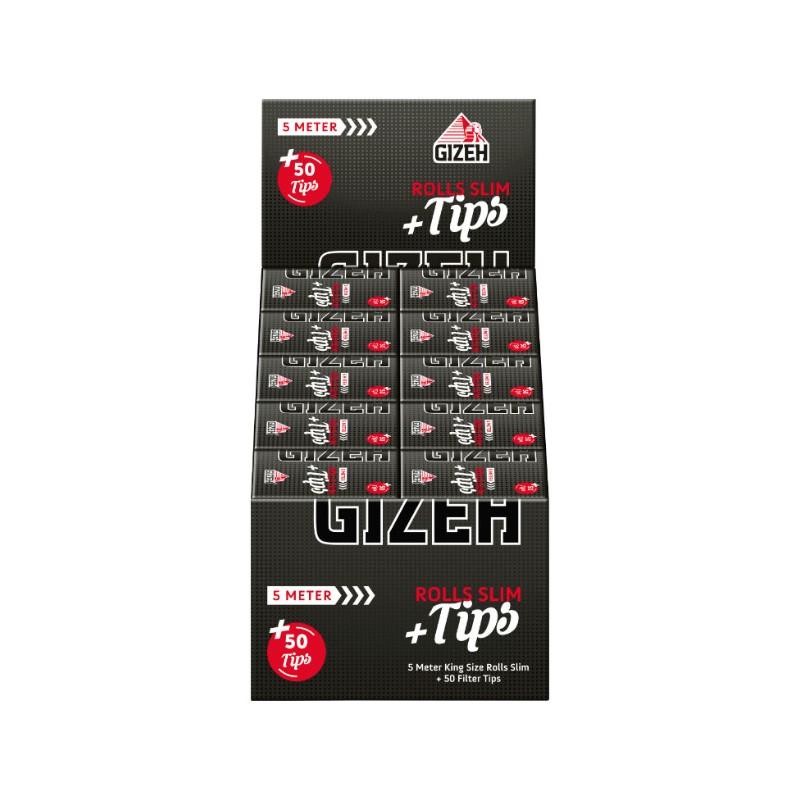 GIZEH Black Rolls + Tips (20 Stk.