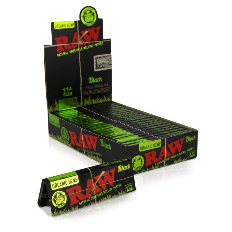 RAW Black Organic Hemp 1 1/4 (24 pcs.