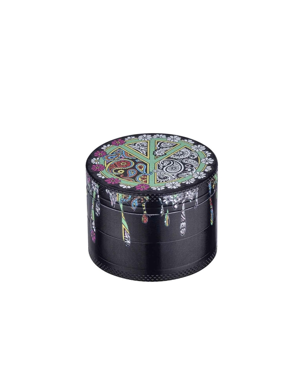 Grinder Dripping Peace & Love Paint 4-piece 50mm Grün