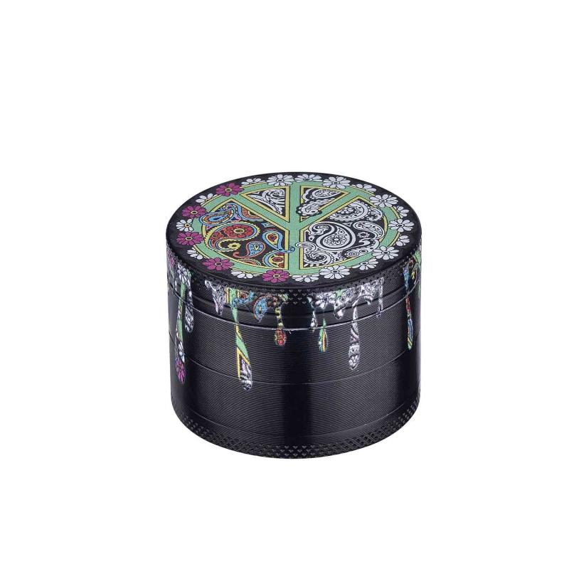 Grinder Dripping Peace & Love Paint 4-piece 50mm Grün