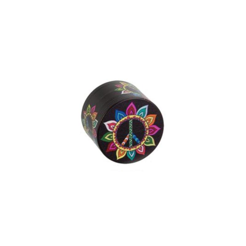 Grinder Alu Peace and Love 4-pièces 50mm Motif 2