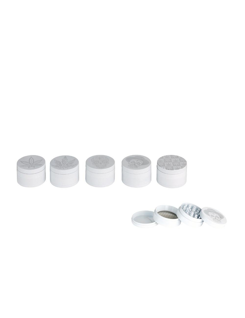 Grinder Skull Blanc 4-pièces 47mm