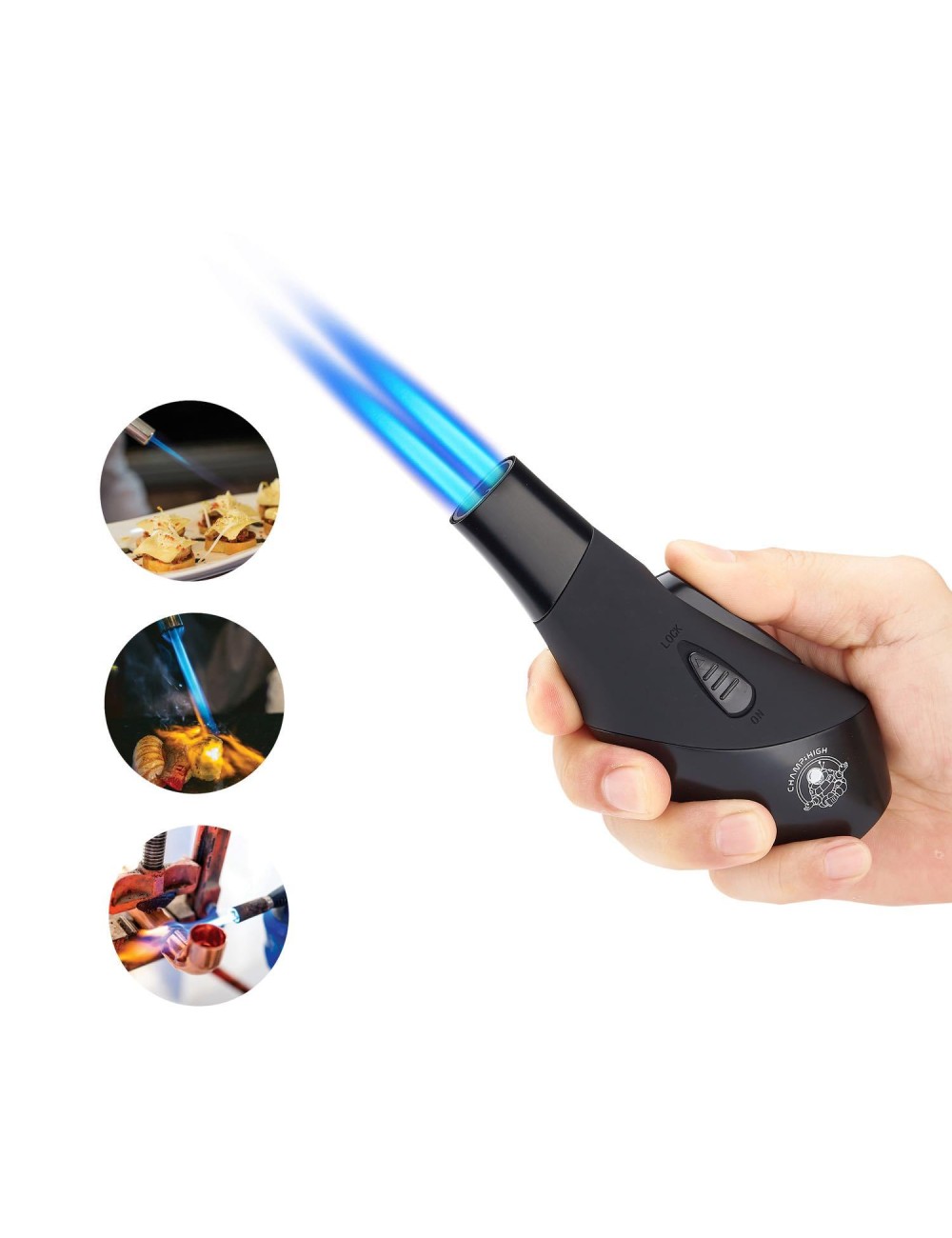 Booster Lighter 2 Flames Schwarz