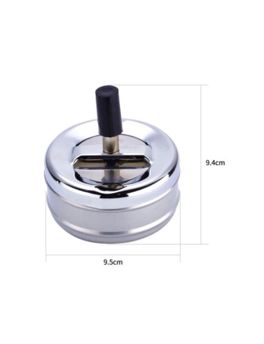 Cendrier rotatif argent 90mm
