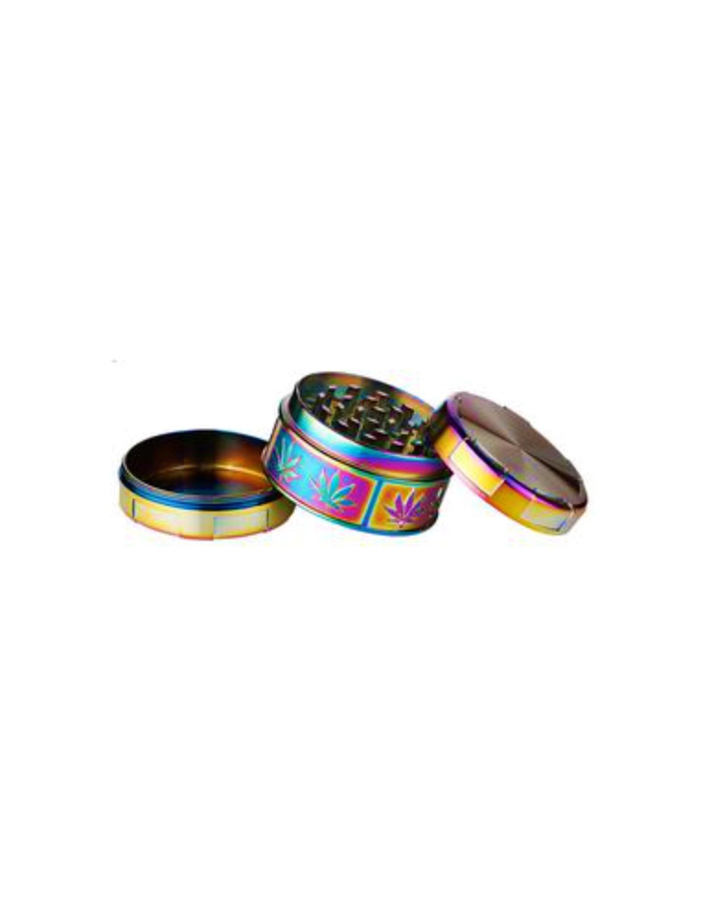 Grinder Rainbow Hanfblatt 3-piece 52mm