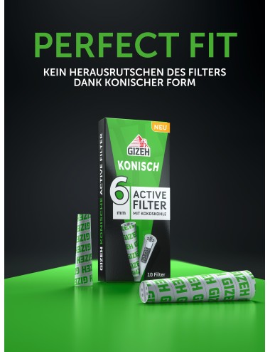GIZEH Active Filter Conical (1 x 10 pcs.)