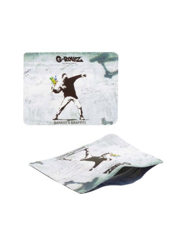 Banksy Bag - Flower Thrower (10.5cm x 8cm)