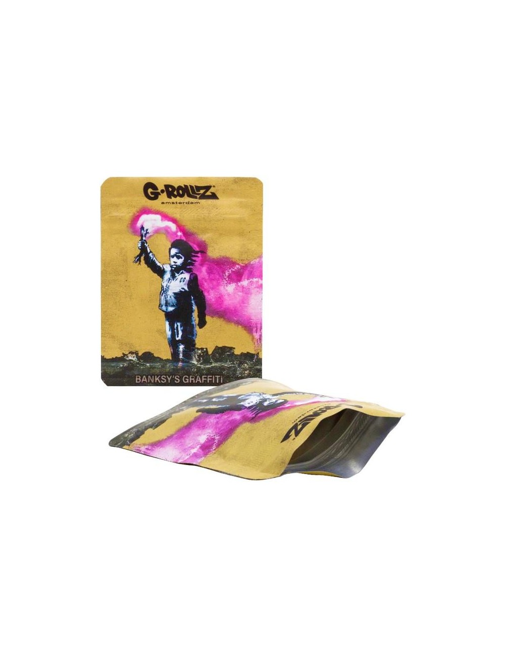 Banksy Bag - Torch Boy (6.5cm x 8.5cm)