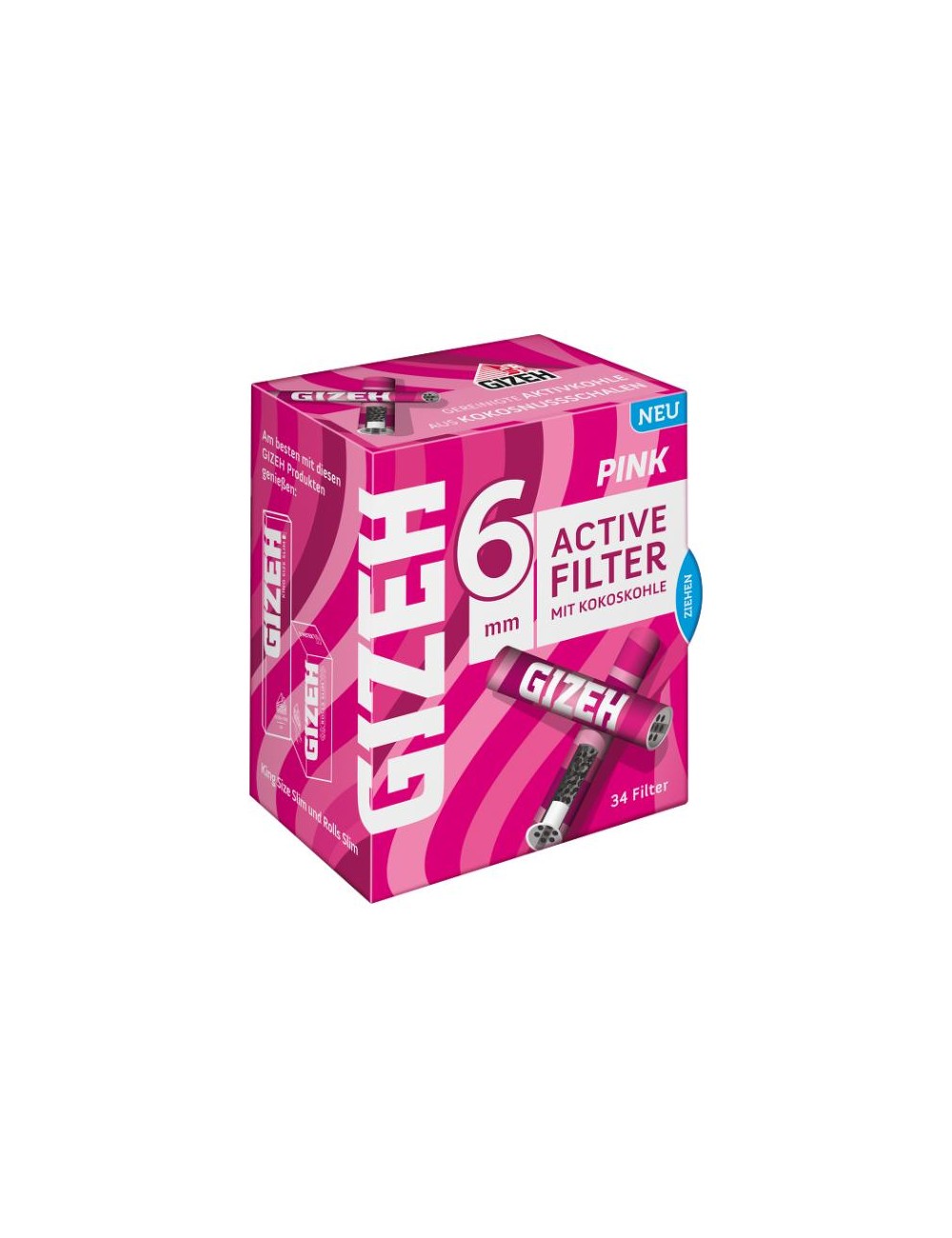 GIZEH Pink Active Filter 6mm (10 x 34 Stk.)
