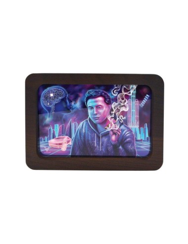 3D Wood Rolling Tray - Space Xhale (19.7cm x 14cm)