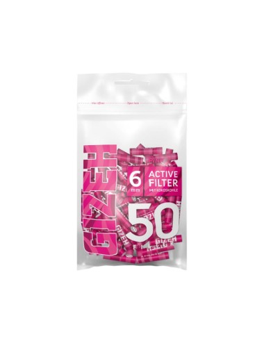 GIZEH Pink Active Filter 6mm (10 x 50 pcs.)