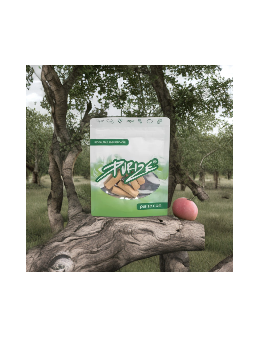 Purize Embout buccal en bois Xtra Slim avec goût (5 pcs.) Pomme